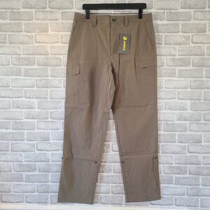Solstice Mens Stretch Roll Up Pants Mens 34 Khaki  Outdoor Hiking Relaxed NEW